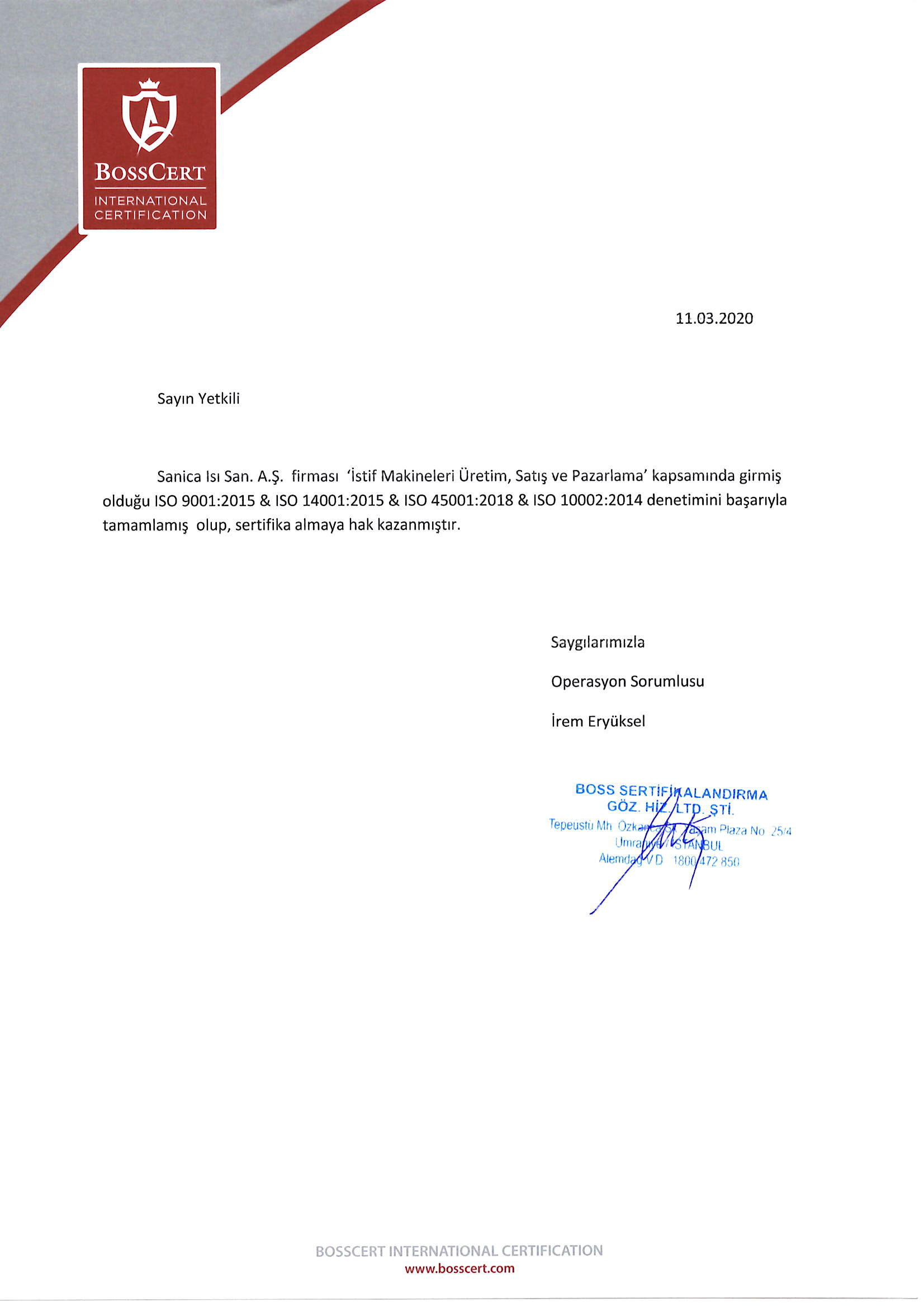 Recognition Letter